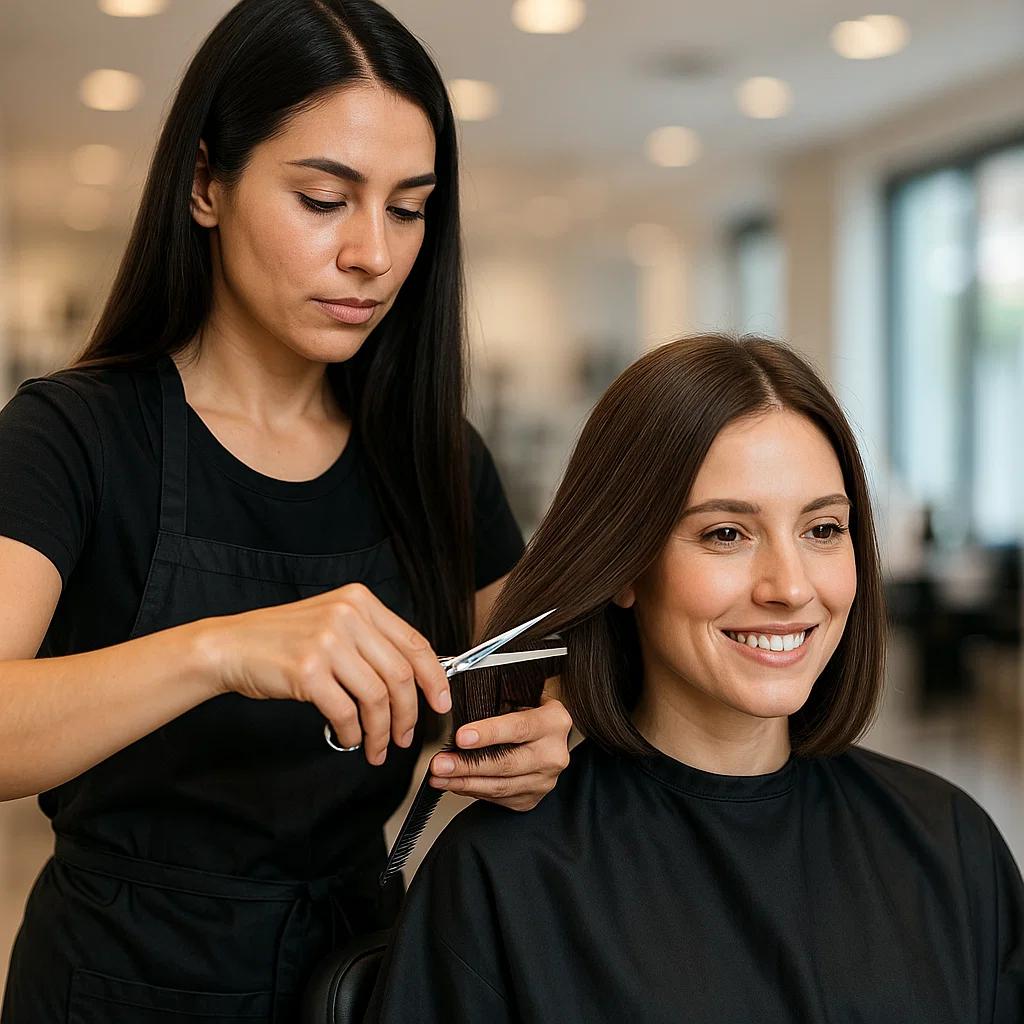 Salon hair styling