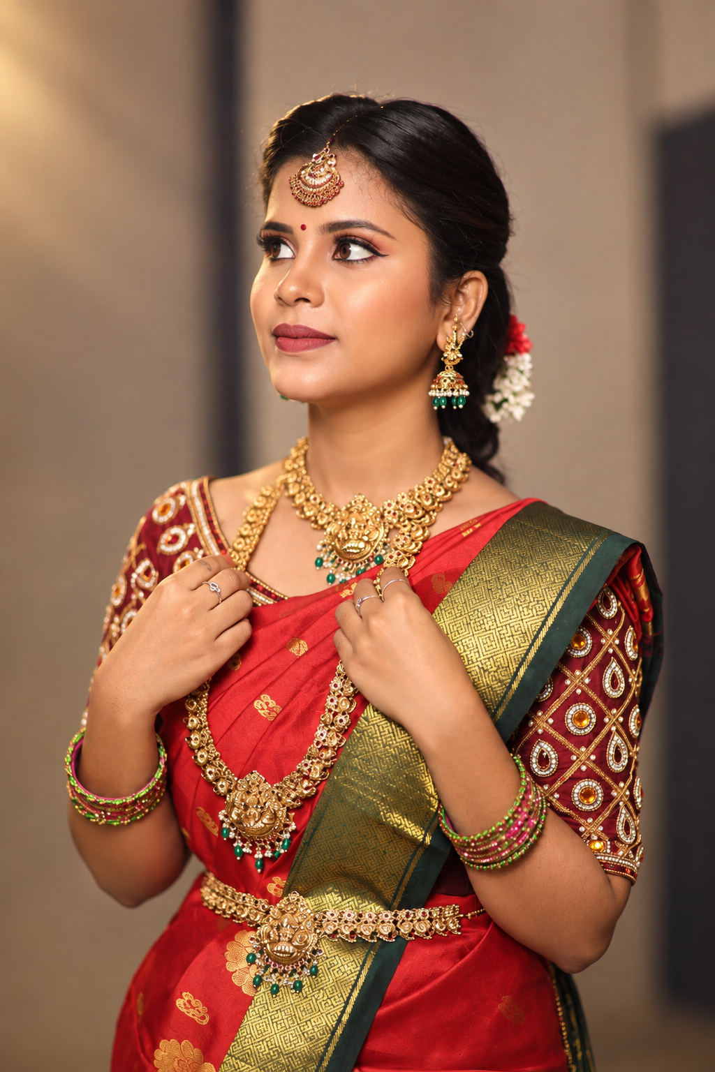 Bride makeup Aura Studio11 family salon Kumbakonam