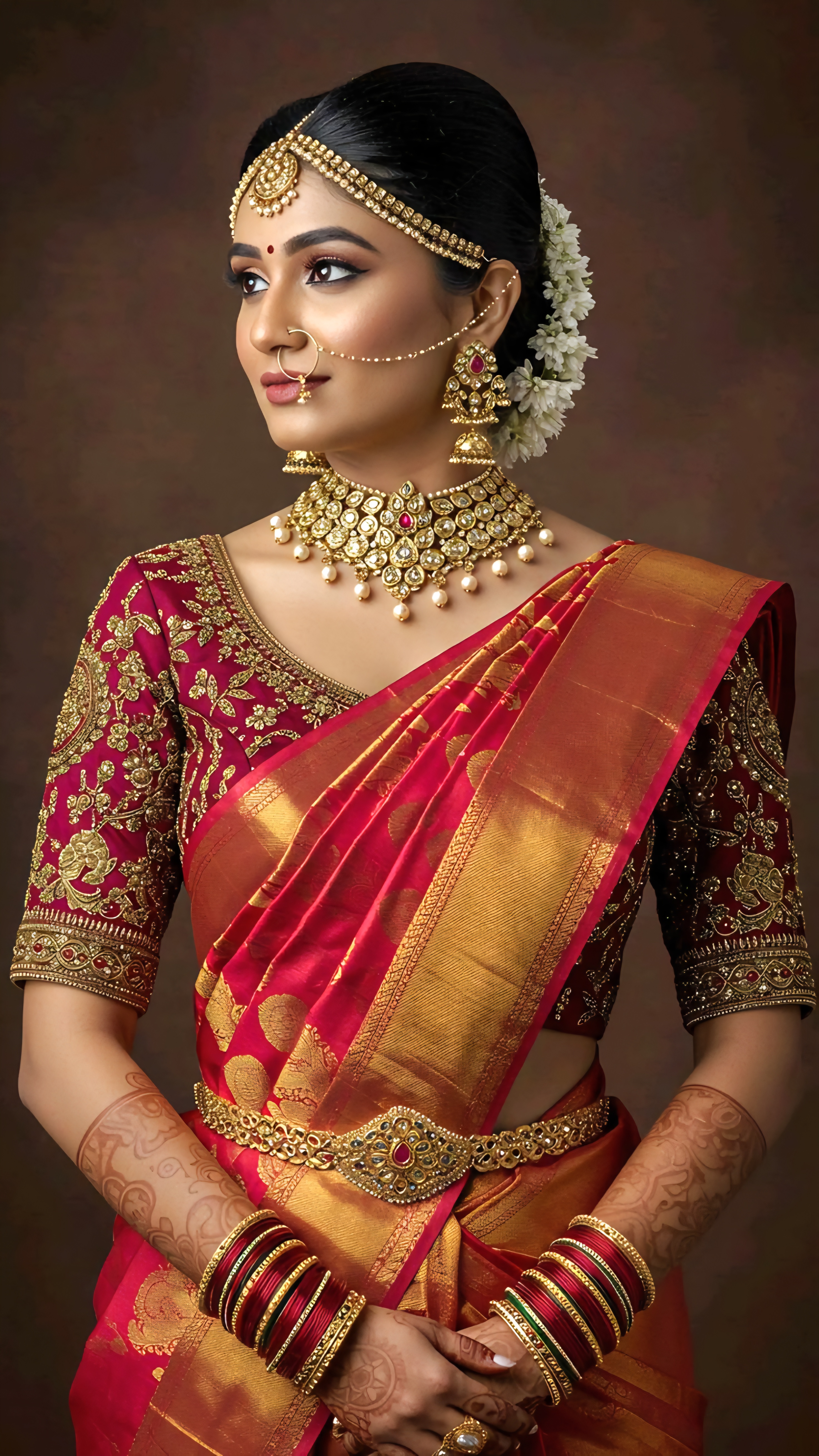 Bride makeup Aura Studio11 family salon Kumbakonam